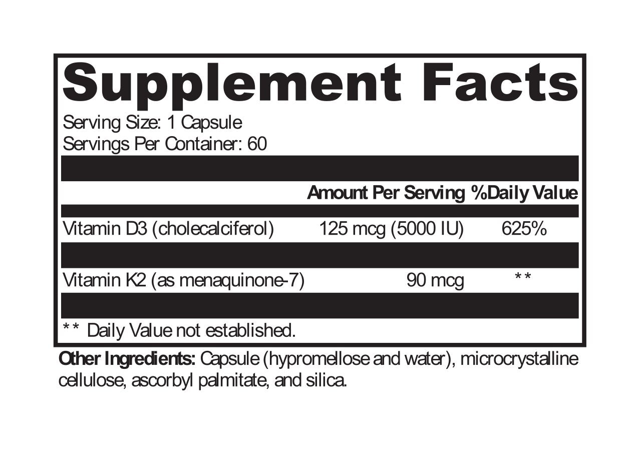 D3 5,000+K2 (60 Capsules)