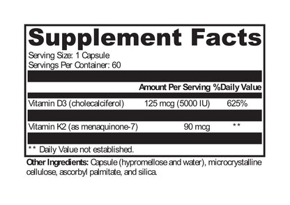 D3 5,000+K2 (60 Capsules)